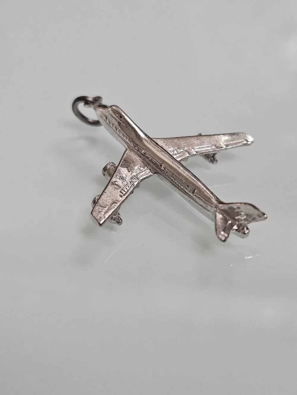 Sterling Silver Boeing Airplane Bracelet Charm 925 Pendant